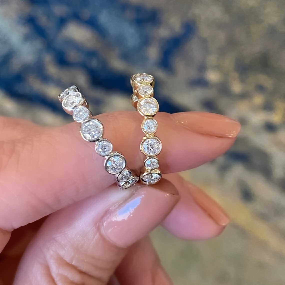 Elegant Circle Zirconia Eternity Ring for Women